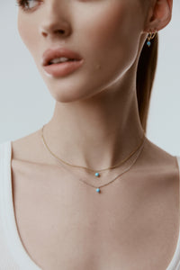 Silk & Steel Jewellery Superfine Mini Turquoise Necklace Silver