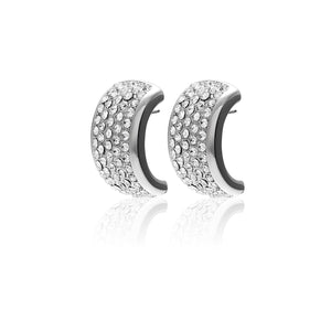 Silk & Steel Jewellery Silver Diva Statement Earrings with Clear Cubic Zirconias