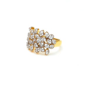 Silk & Steel Eden Ring Gold Sterling Silver with Clear Cubic Zirconias