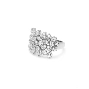 Silk & Steel Eden Ring Sterling Silver with Clear Cubic Zirconias