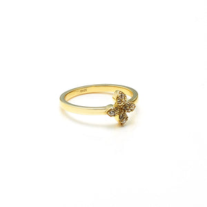 Silk & Steel Flora Ring Gold Sterling Silver with Clear Cubic Zirconias