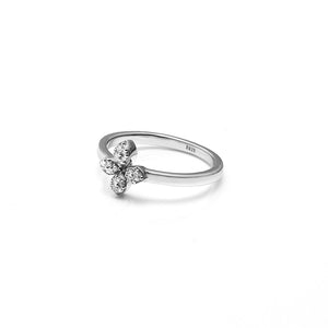 Silk & Steel Flora Ring Sterling Silver with Clear Cubic Zirconias