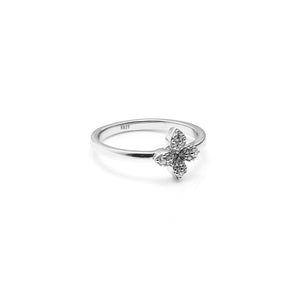 Silk & Steel Flora Ring Sterling Silver with Clear Cubic Zirconias