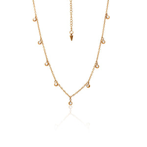 Silk & Steel Jewellery Gold-Plated Glimmer Necklace with Cubic Zirconias