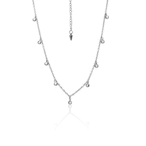 Silk & Steel Jewellery Silver Glimmer Necklace with Cubic Zirconias