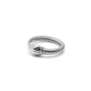 Silk & Steel Temptation Ring Sterling Silver with Clear Crystal