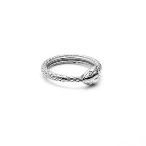 Silk & Steel Temptation Ring Sterling Silver with Clear Crystal