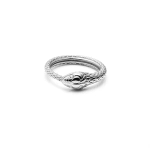 Silk & Steel Infinity Ring Sterling Silver with Clear Cubic Zirconias