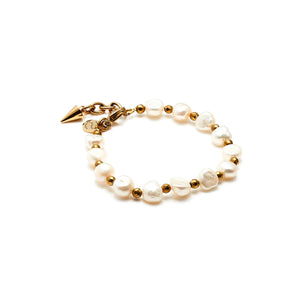 Silk & Steel Jewellery Lumina Bracelet Pearl + Gold