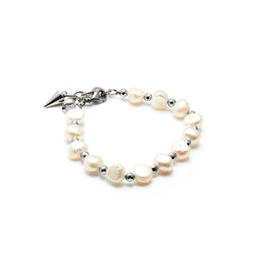 Silk & Steel Jewellery Lumina Bracelet Pearl + Silver