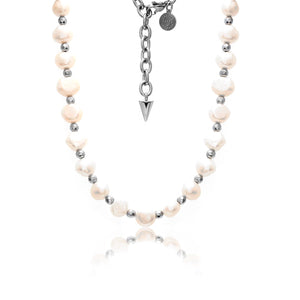 Silk & Steel Jewellery Lumina Necklace Pearl + Silver