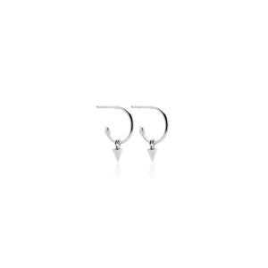 Silk & Steel Jewellery Superfine Mini Spike Hoops Silver