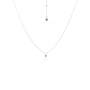 Silk & Steel Jewellery Superfine Mini Turquoise Necklace Silver