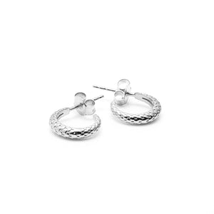 Silk & Steel Small Infinity Hoops Sterling Silver 