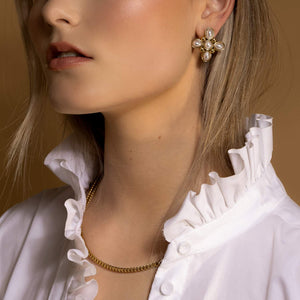 Soleil / Necklace / Faux Pearl + Gold